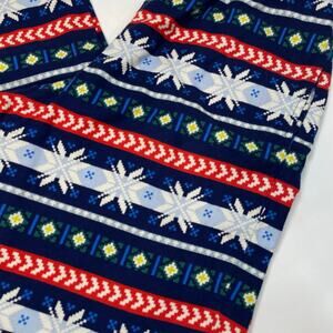 Hanna Andersson Flannel Pants Snowflakes Pockets Red Blue Holiday Size Medium
